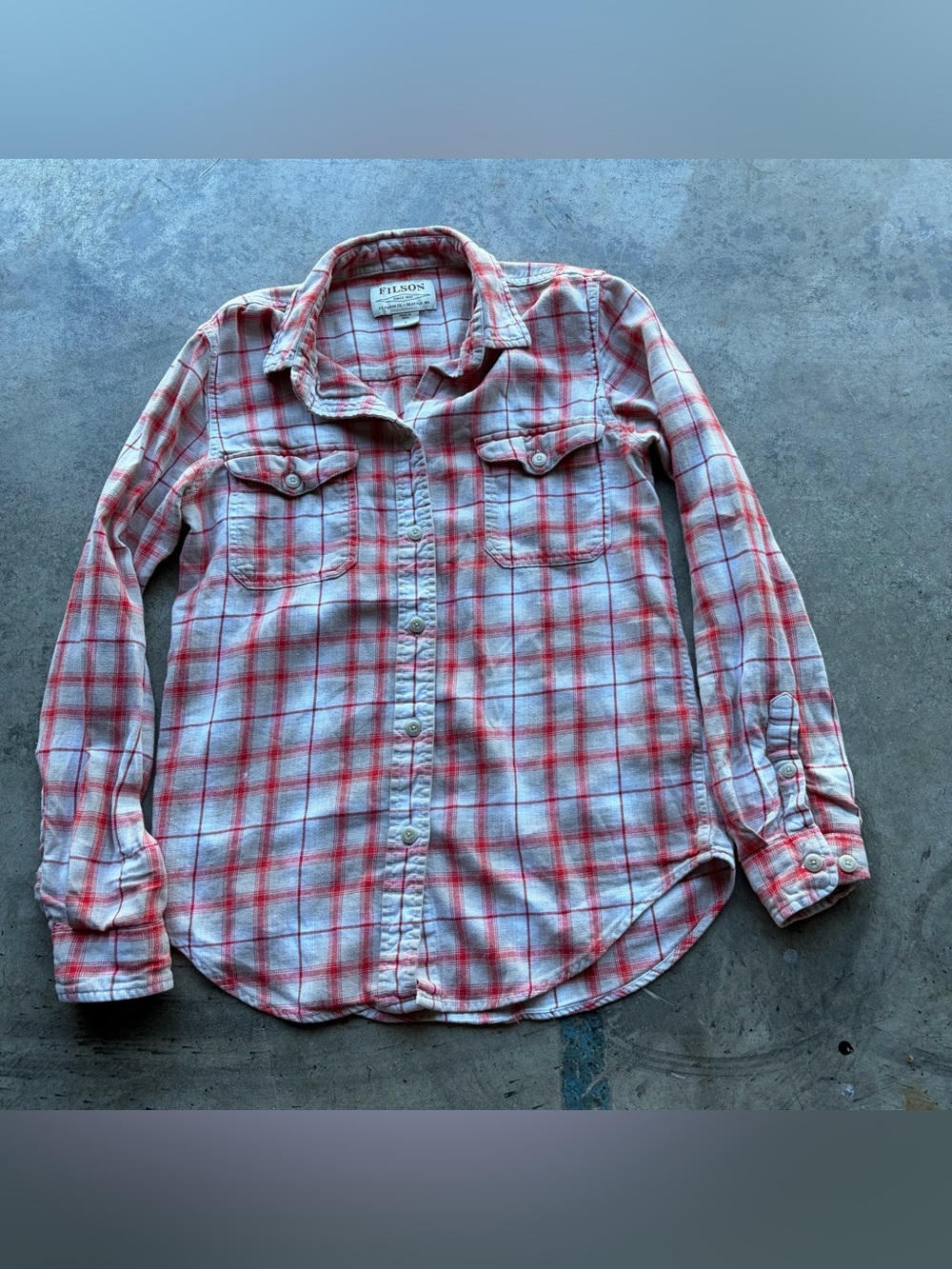 CC Filson Scout Shirt Cream Khaki Red Plaid Casual Classic Outdoor